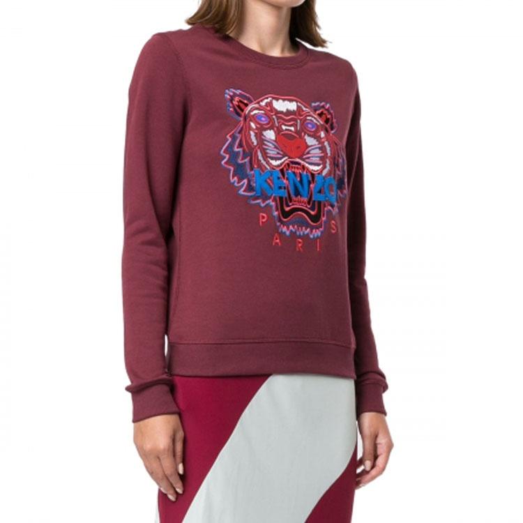 (WMNS) KENZO Tiger Head Pattern Long Sleeves Pullover Hoodie Red Women's F962SW7054XA-23