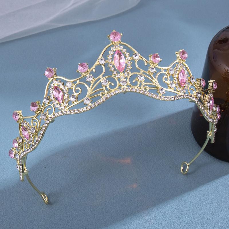 Bridal Crown Tiara Princess Wedding Dress Accessories Birthday Party Headband Crown Alloy Rhinestone Hair Accessories