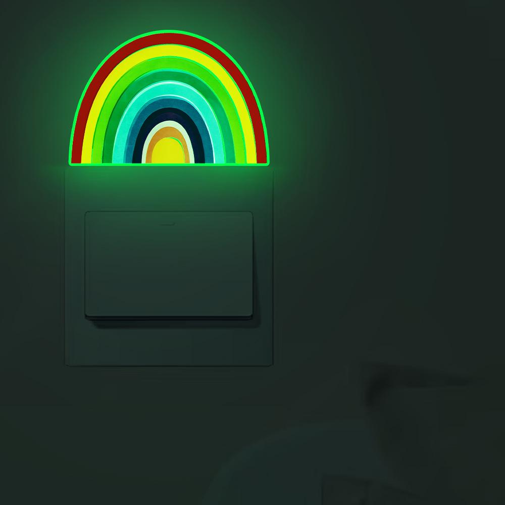 Nightlight Cartoon Rainbow Bedroom and Living Room Wall Switch Decoration Stickers