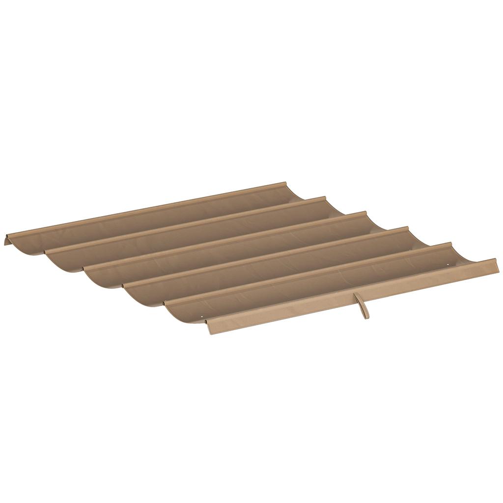 Retractable Pergola Cover, 2.55 X 2.5 M Replacement Canopy Fabric for 3 X 3 M Frame, Roof Top Only, Tan