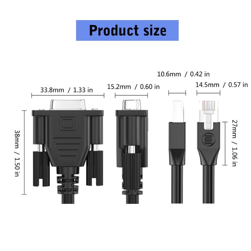 50cm to 300cm RJ45 to DB9 Serial Port Adapter Cord 8P8C Male to DB9 RS232 Male/Female Interfaces Extension Wire Line