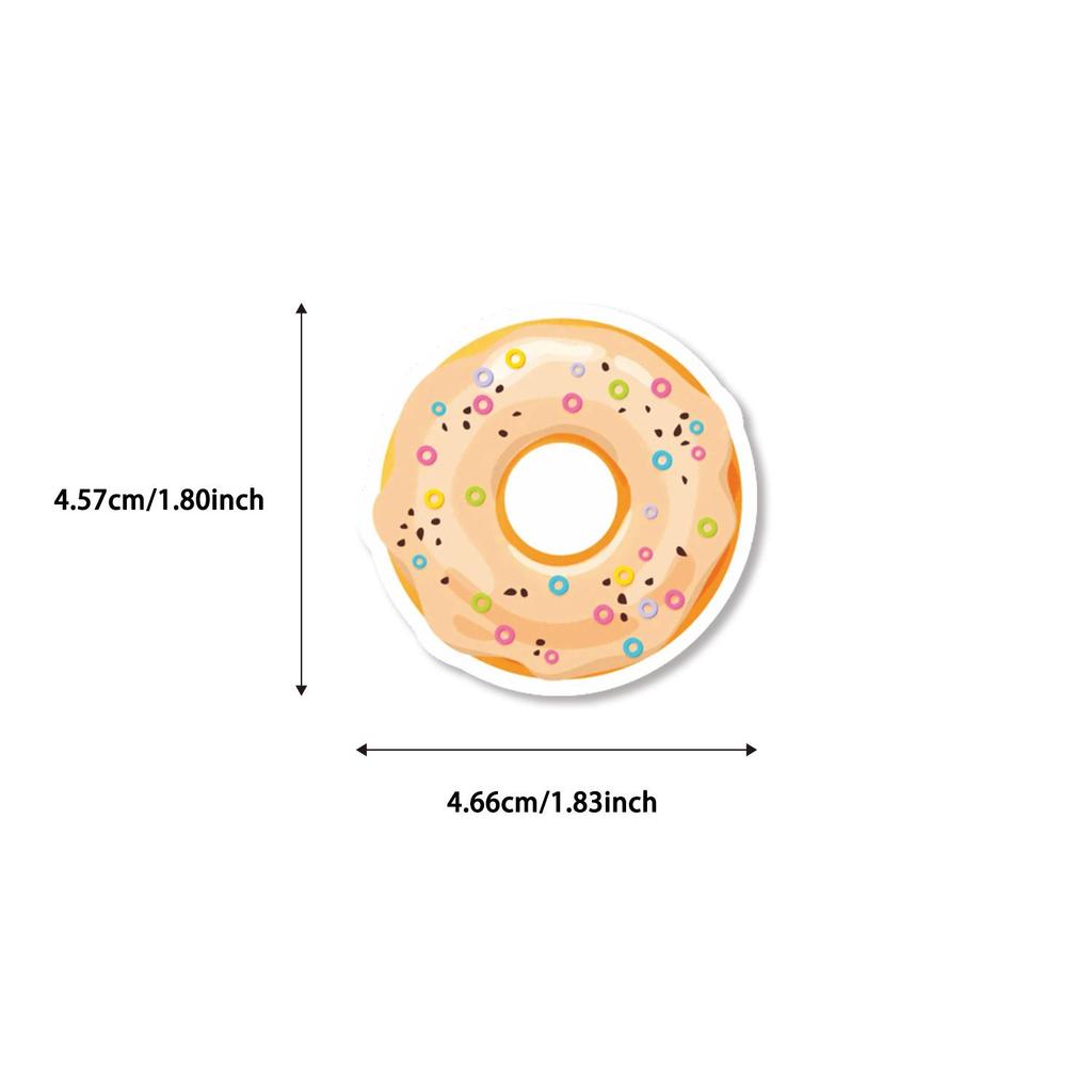 50 Graffiti Sweet Donut Cartoon Stickers for DIY, Suitcase, and Stationery Decoration Set