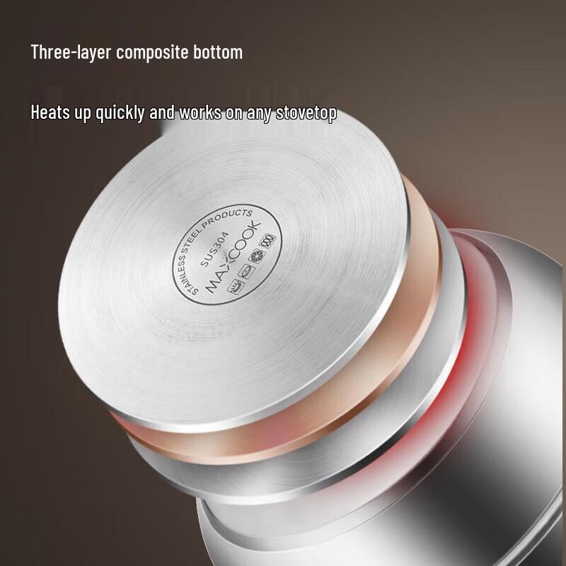 Meichu 28cm 304 Stainless Steel 2-Layer Steamer & Stockpot