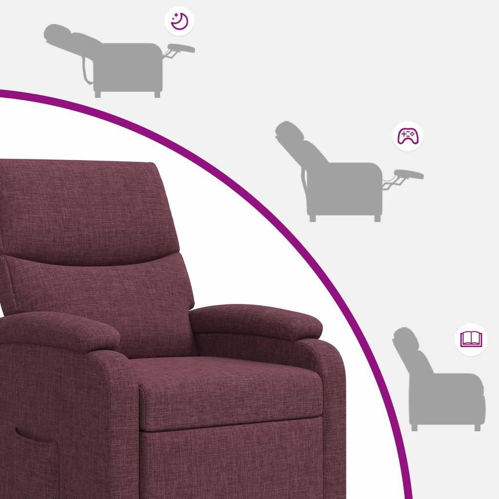 Recliner Chair Purple Fabric