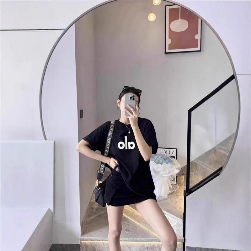 Womens Loose Fit Cotton Short Sleeve T-Shirt Round Neck Casual Graphic Tee 2025 Korean Style