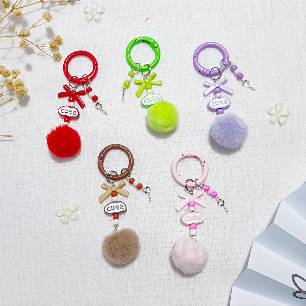 Keychain Phone Charm With Colorful Ball Decoration For Girls And Teens