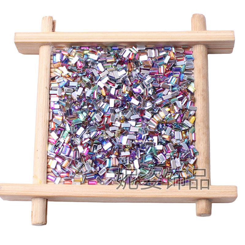 AB Color Rectangle Acrylic Nail Art Rhinestones (2x4 Mm) – Beauty Accessories