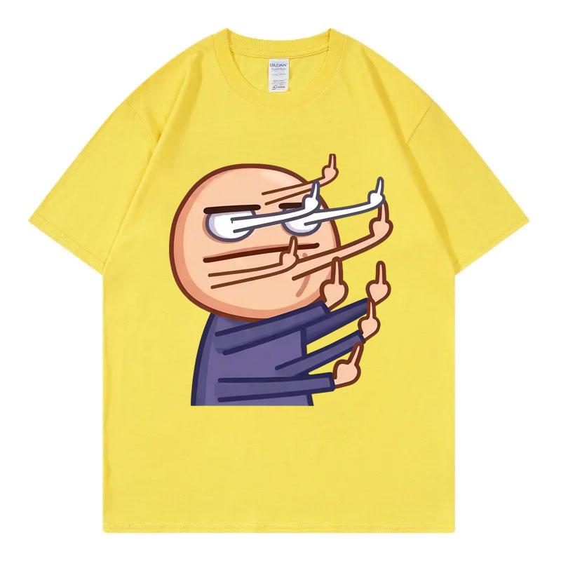Funny Middle Finger Animated Meme T Shirt Unisex Unisex Clothing Cartoon Fashion Tshirts Summer Casual Loose Short Sleeve Tshirt