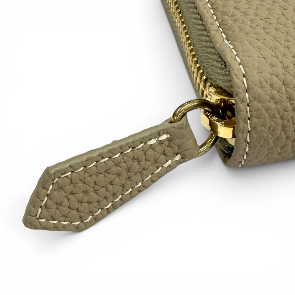 Pristine BONAVENTURA Purse Round Zip Shrink Leather Long Wallet Shrink Leather Used