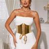 PU Leather Female Waistband Dress Girdle Wide Waist Belt Slimming Gold Cummerbunds  Corset
