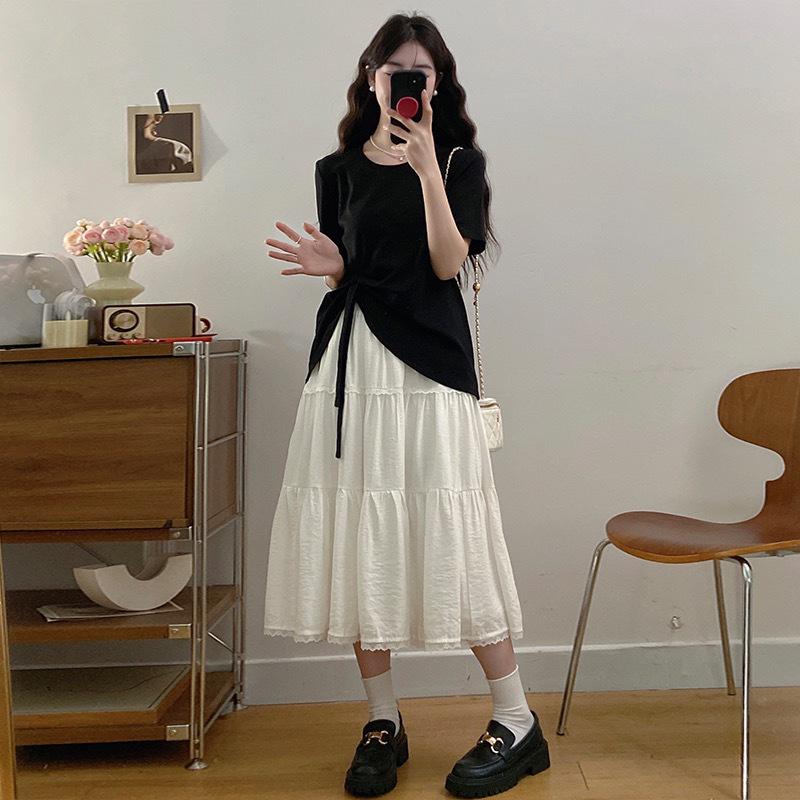 Elegant Bowknot Top & Slimming Skirt Two-Piece Set for Summer 2026 XL