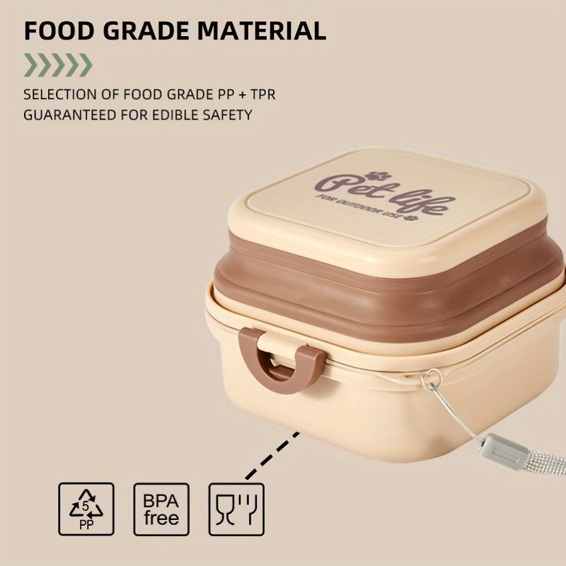 2-in-1 Collapsible Double Pet Bowls - Leak Proof, Portable,Pet Food and Water Feeder - Travel Dog Bowls with Lid for Outdoor Travel and Walking