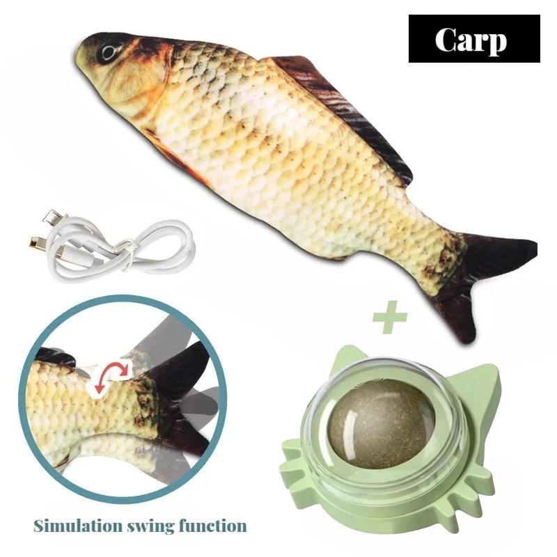 

Electric Fish Cat Toys With Catnip Balls Simulation Fish Swing Moving Fish Toy Funny Lickable Cat Catnip Interactive Cat Toy