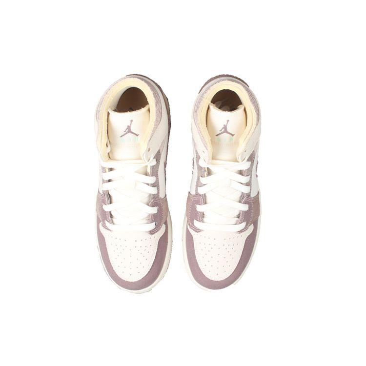 Air Jordan 1 Mid SE Craft GS Inside Out - Tênis Infantil Taupe Haze Marrom Sail Fossil-Stone DZ4466-102