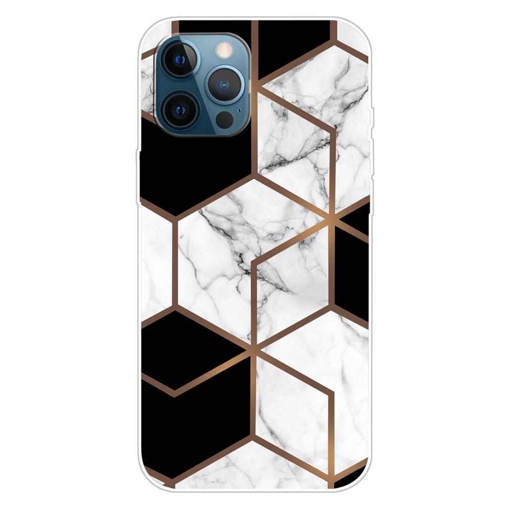 For iPhone 16 Pro Case Abstract Marble Pattern Printing TPU Phone Cover