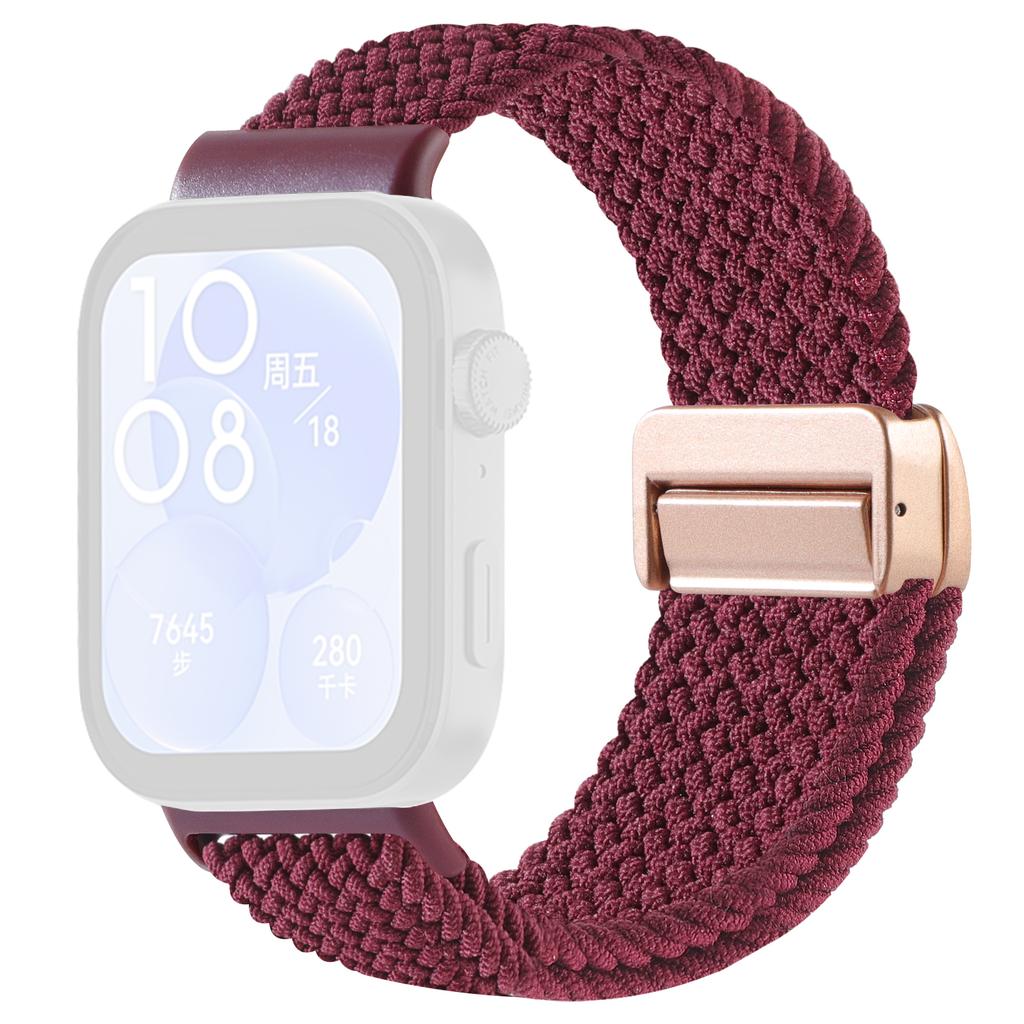 Replacement Strap for Huawei Watch Fit 4 Pro/4/3 Nylon Braided Watch Band with Magnetic Buckle (Metal Joint)