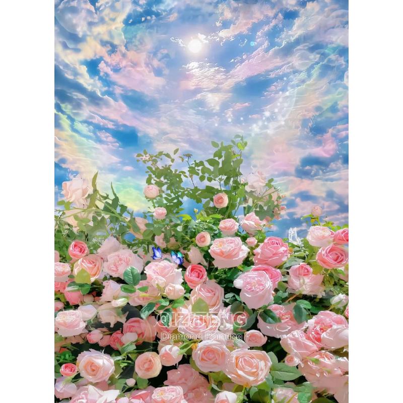 Floral Landscape 5D DIY Diamond Painting Kit City Street Scene Diamond Embroidery Painting Full Drills Mosaic Home Decor Gifts