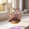 Birthday Gift for Girlfriend Stained Glass Style Swan Pendant Decorative Acrylic Suncatcher Window Car Sunlight Prism Ornament And Christmas