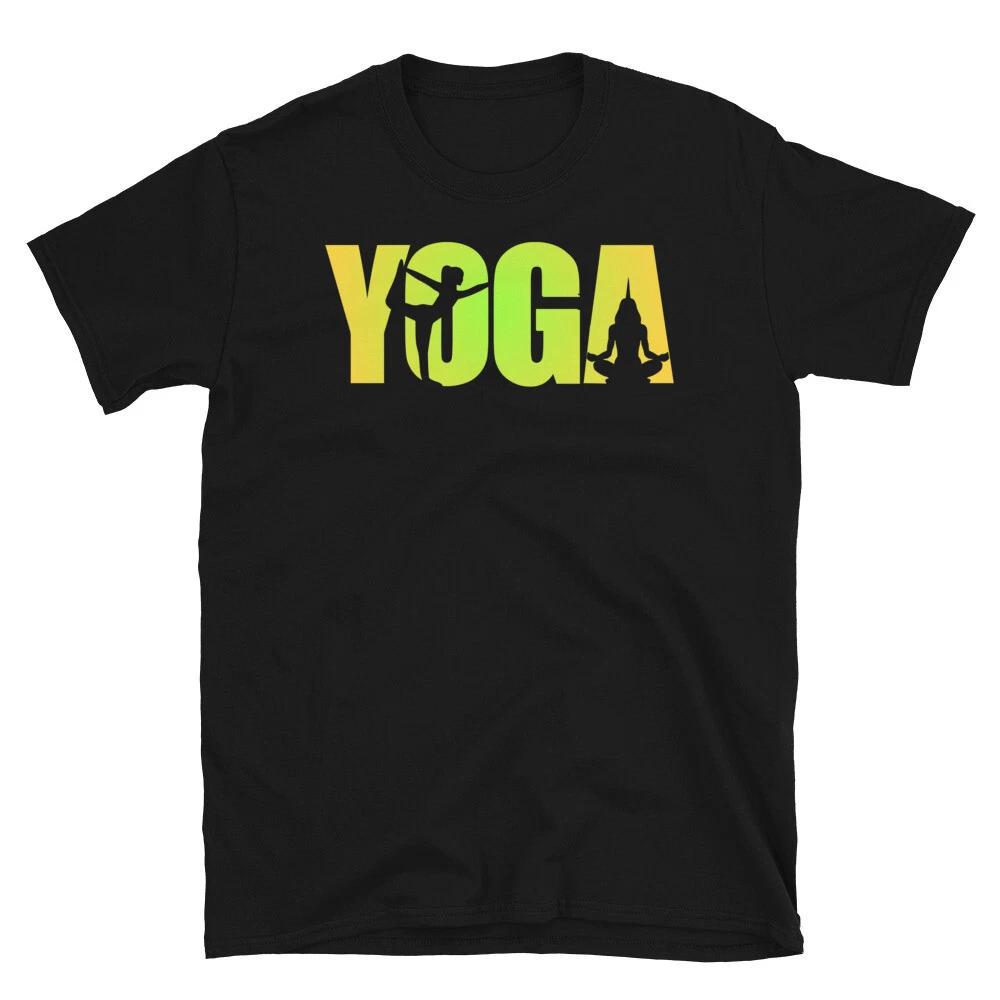 YOGA Vintage Sunset Text Funny YOGA Peace Summer Namaste T-Shirt L