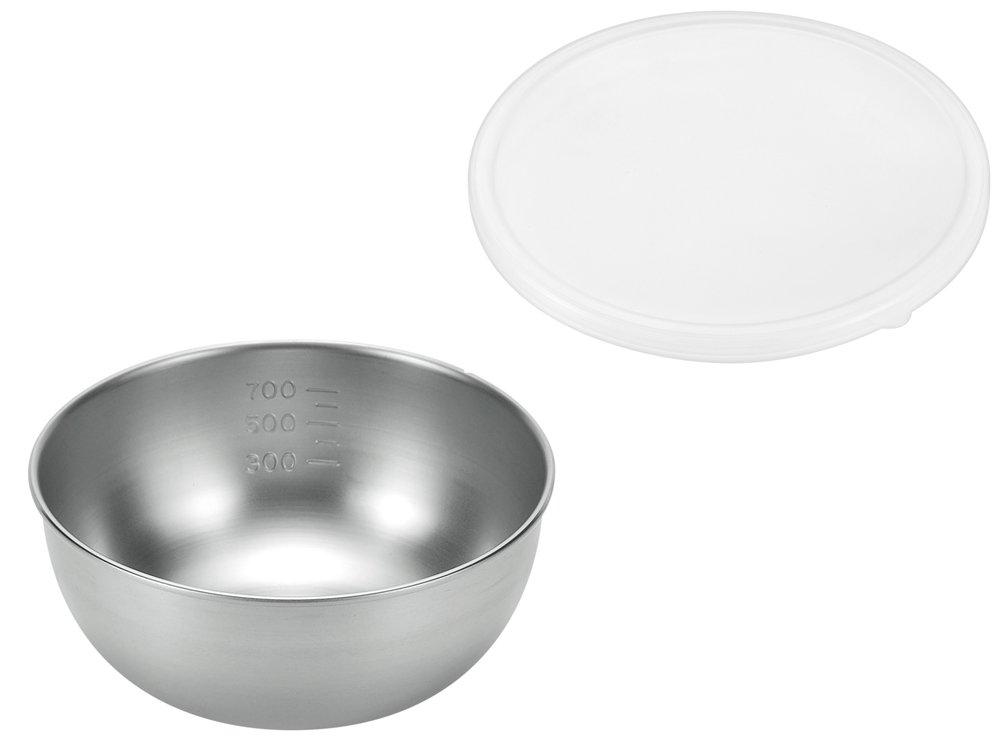 Yokoyama Tsubame-no-Takumi Stainless Steel Bowl, 15cm, with Silicone Lid, ETF-302, Silver