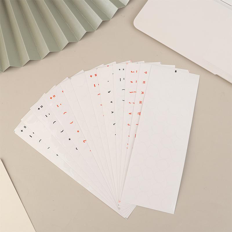 Round Keyboard Sticker Transparent Keyboard Cover English/Korea/Russian/Arabic Sticker For Dust Protection Laptop Accessories