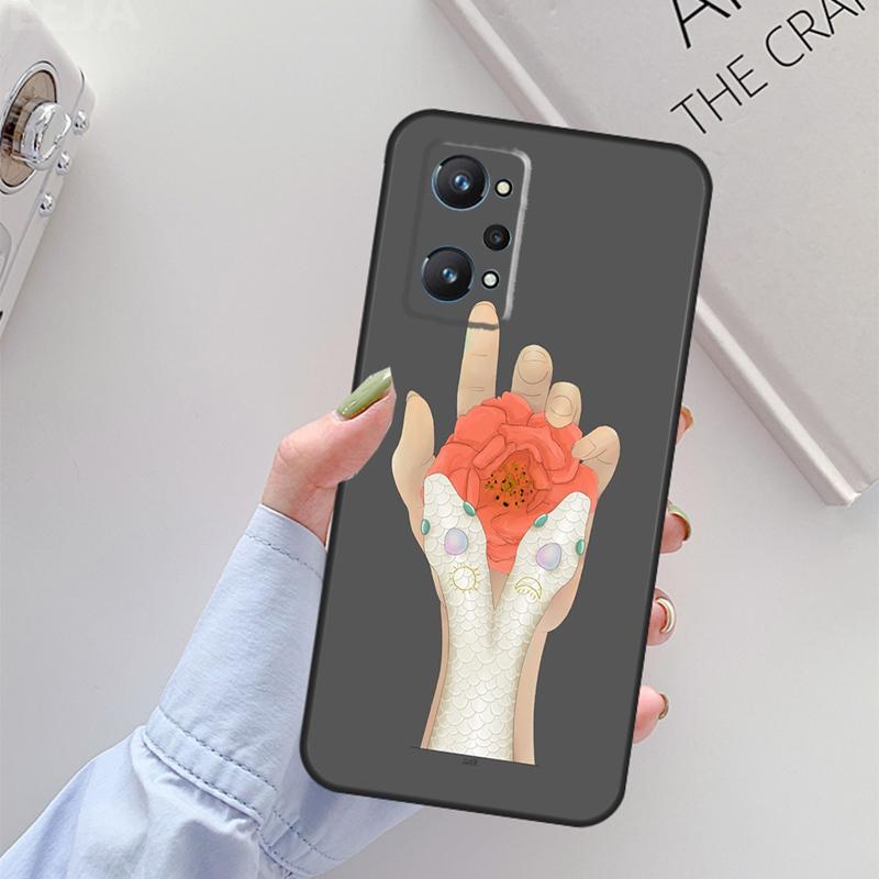 Hand Snake Flower For Realme GT 7 Pro GT 6T 6 5 C67 C61 C55 C53 C51 C21Y C25S C75 10 11 12 13 14 Pro Plus Case