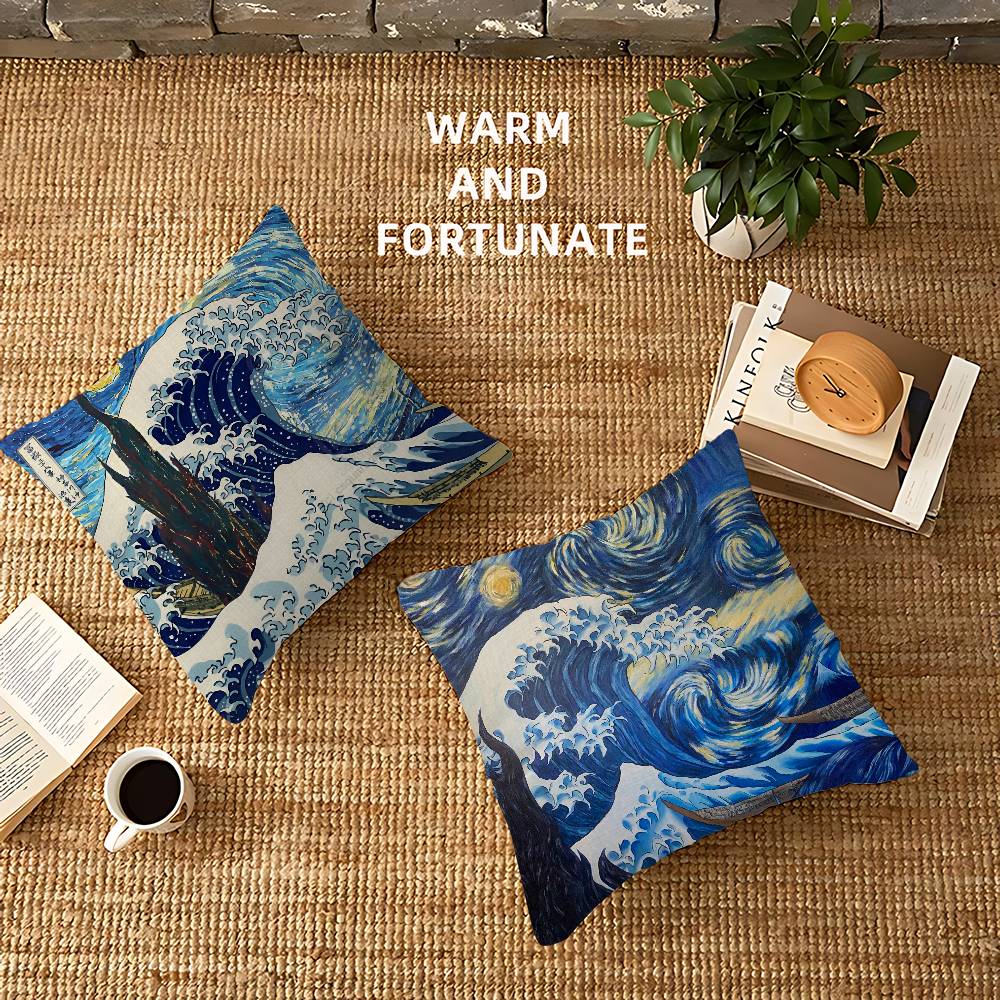 The Great Wave Off Kanagawa Pillow Cover For Bedroom Room And Living Room Sofa Decorative Cushion Cover
