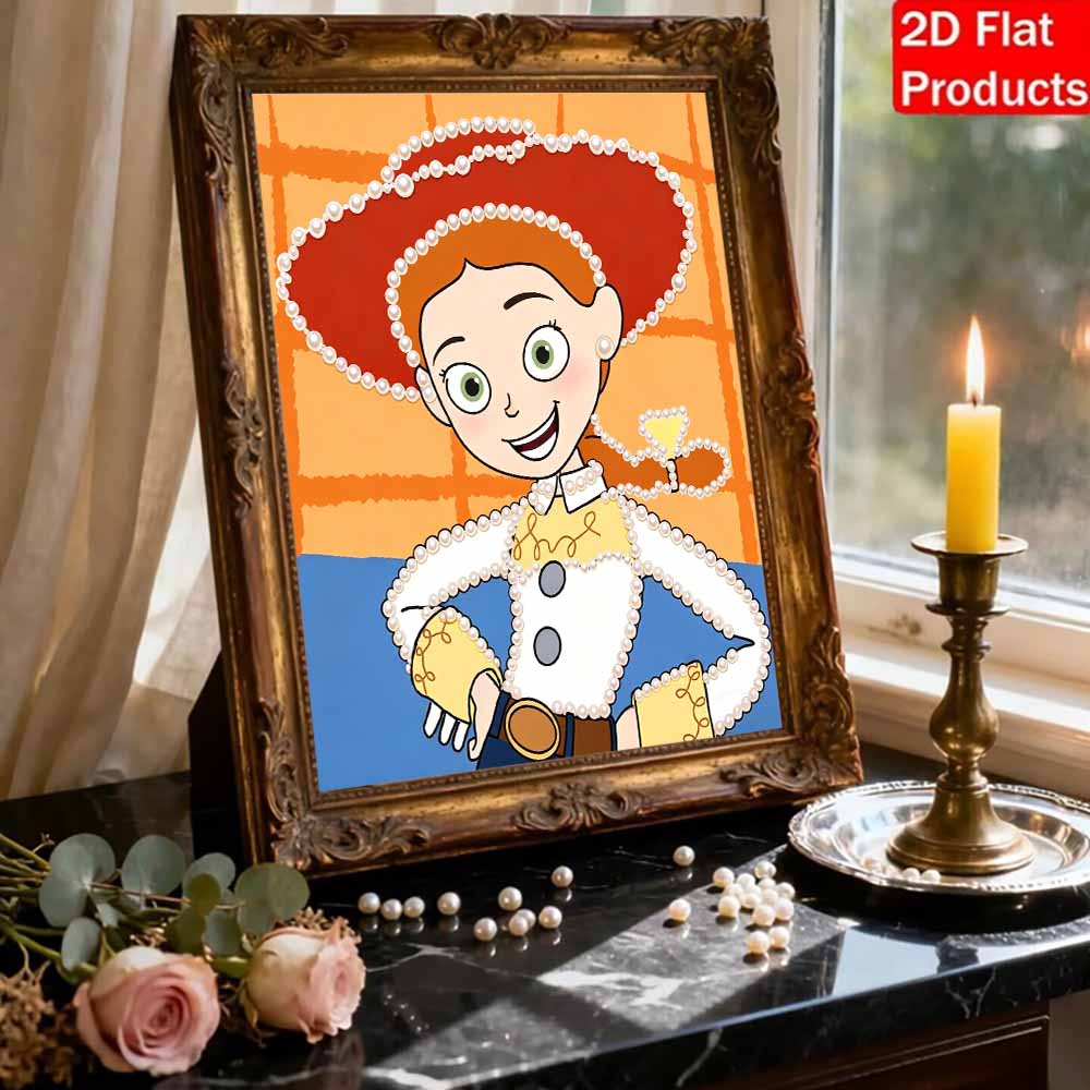 Disney Pearl Art Toy Story's Jessie DIY Handmade Pearl & Gemstone Art Kit Special Shapes Home Wall Decor Crafts