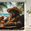 Individuality Creative Beach Animals Fabric Shower Curtain Bath Curtains For Bathroom Funny Cats And Dogs Home Decorate Curtain