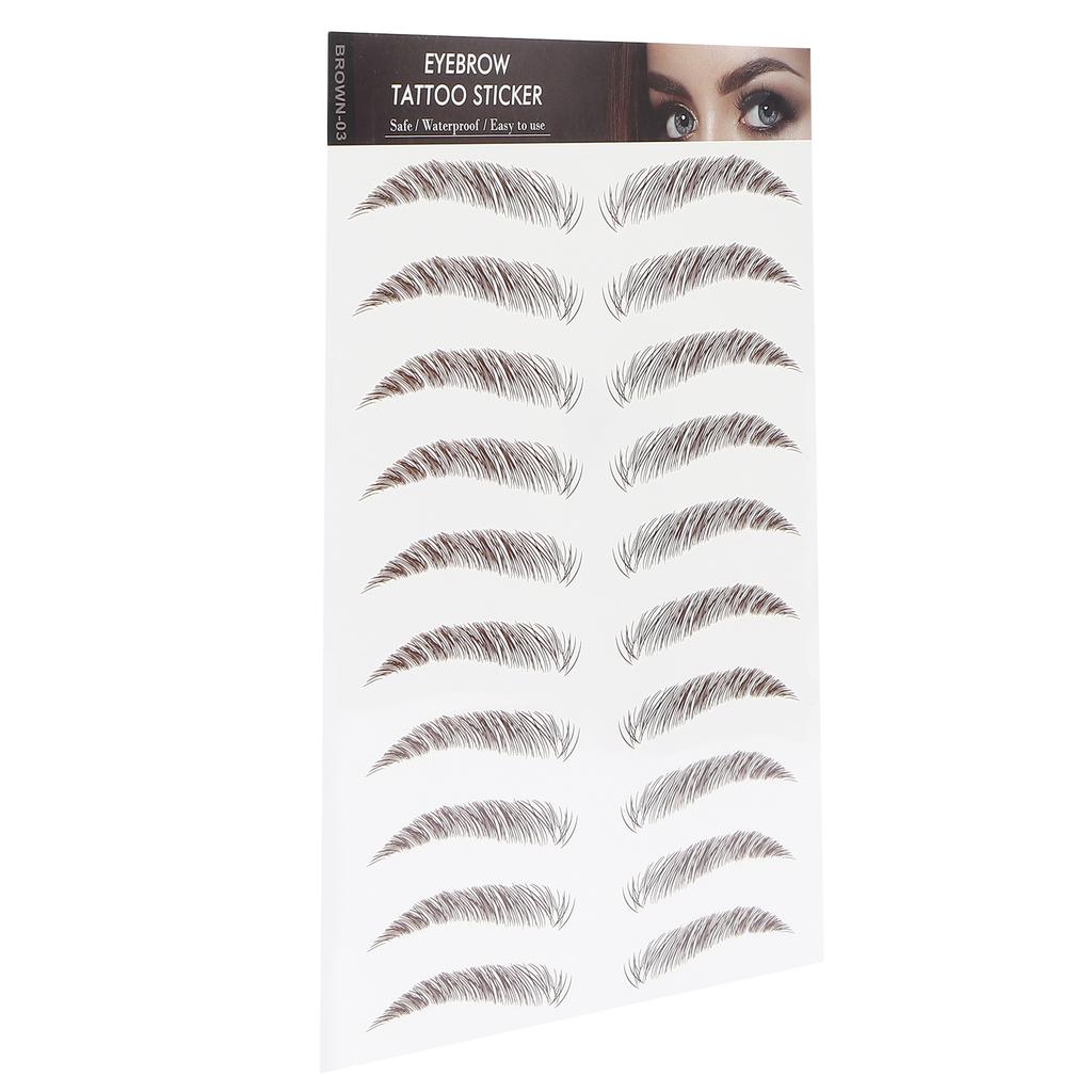 Professional Waterproof Eyebrow Tattoo Sticker Eyebrow Transfer Sticker for WomenBROWN‑03