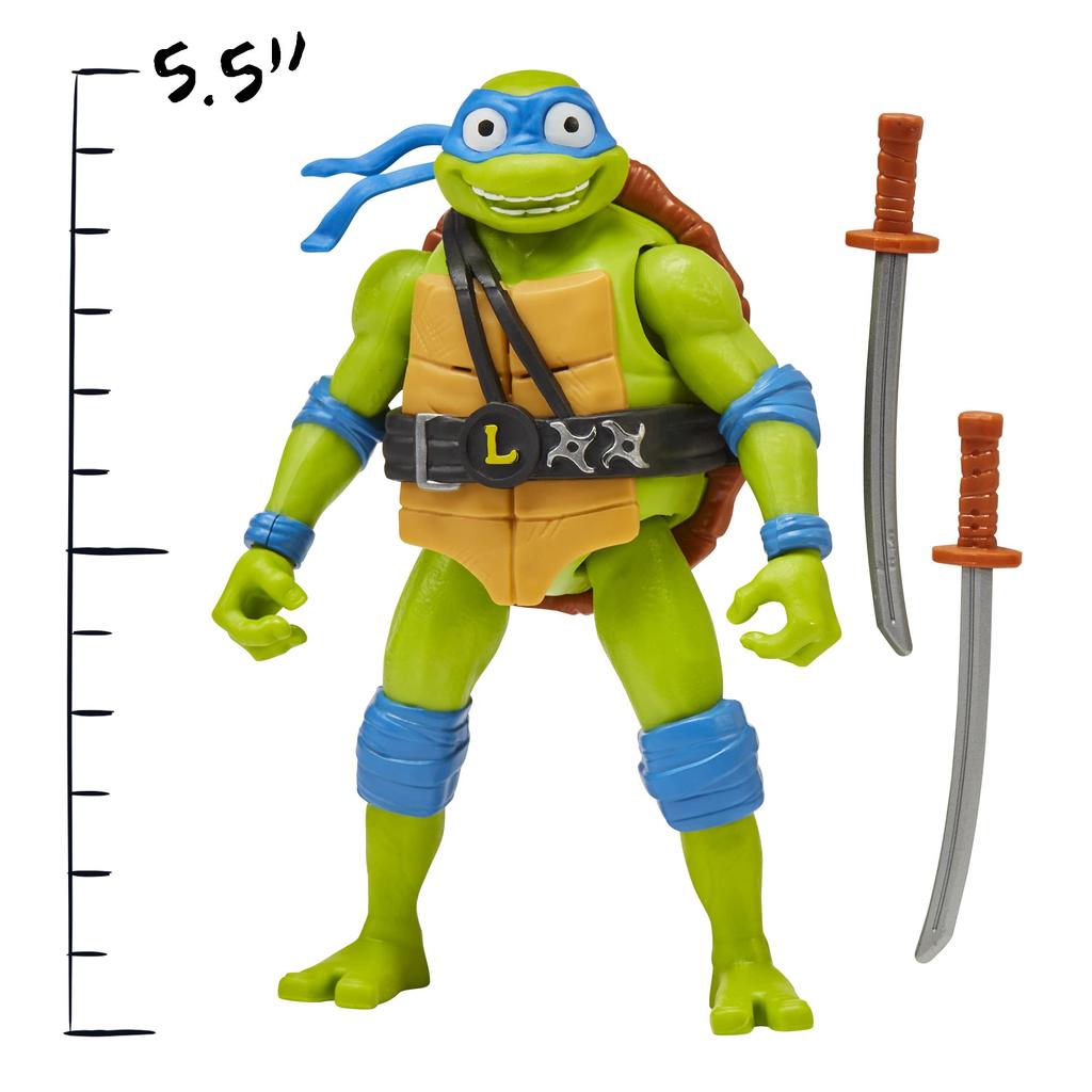Teenage Mutant Ninja Turtles Playmates Toys Teenage Mutant Ninja Turtles Mutant Mayhem Leonardo Deluxe Ninja Shout Figure 5.5"