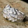 Special-shaped Future Technology Light Luxury Ring Female, Personalized New, Wax Inlaid Geometric Zircon Ring