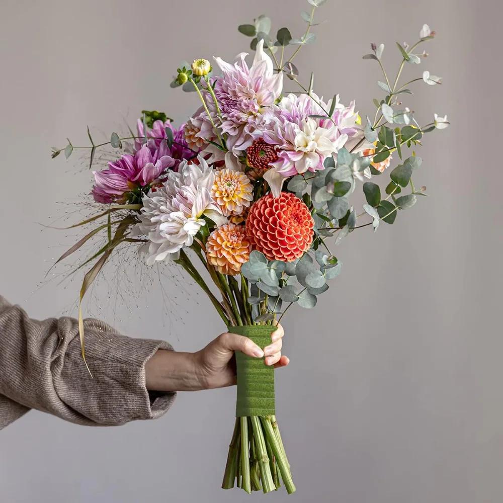 Grüne schöne Blumenbänder, 18 Meter, Papierklebebänder, Rosenblumen-Wrap, Blumenarrangement-Band