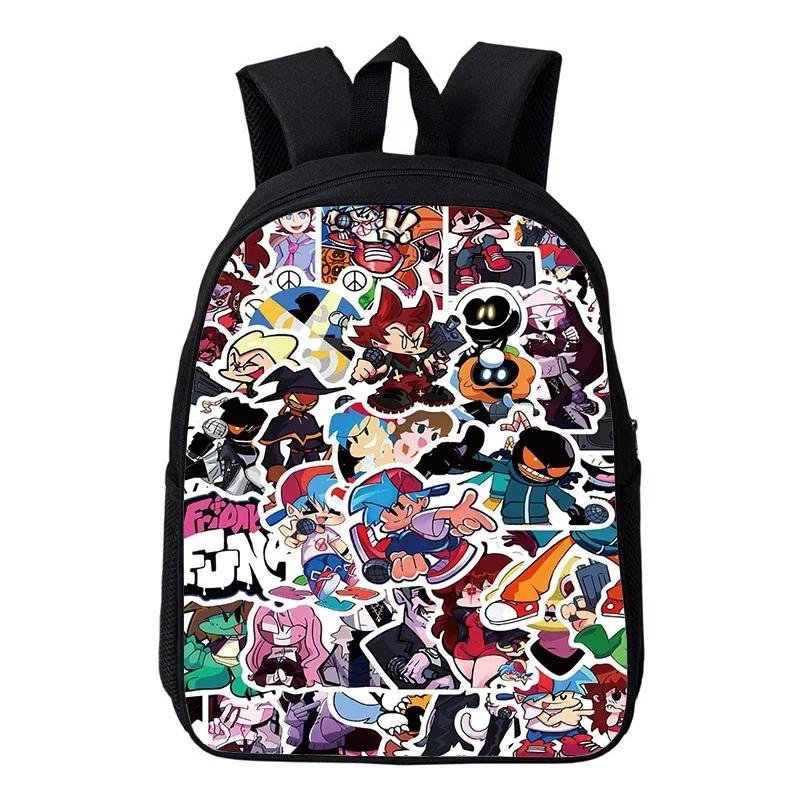 16 Inch Friday Night Funkin Backpack Toddler Kindergarten Bag Cartoon School Bags for Boys Girls Waterproof Kids Backpacks