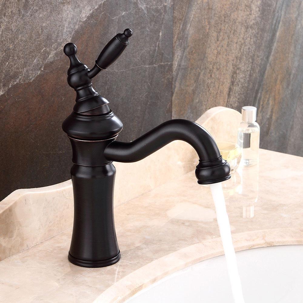 Basin Faucets Solid Brass Nickle Brushed Bathroom Faucet Single Handle Swivel Spout Hot Cold Water Basin Mixer Tap