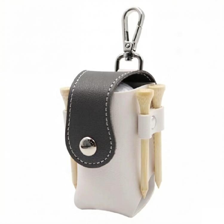PU Leather Golf Ball Pouches With Keychain Hook Waterproof Golf Ball Organiser Bag for Small Accessories Management