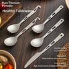 2 In 1 Outdoor Titanium Spoon Camping Tableware Portable Bottle Opener Camping Picnic Dinner Spork Fork For Travel Backpacking