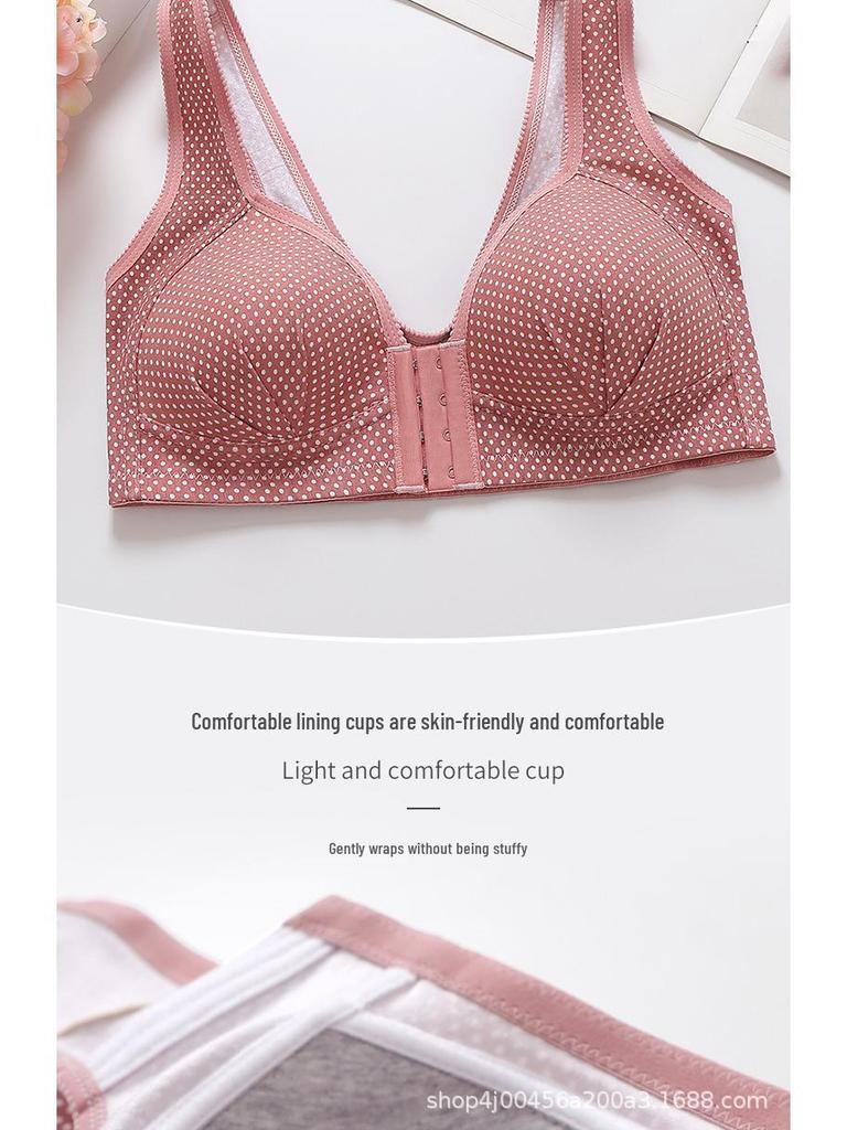 Plus Size Wire-Free Front Closure Bra with Side Support and Underarm Fat Coverage