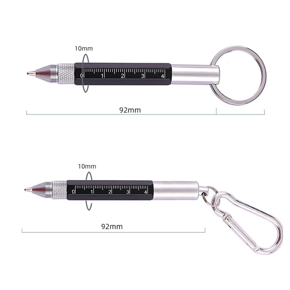 Monking 6 In 1 Multifunctional Pen With Keychain Touch Screen Stylus Capacitive Pen With Screwdriver Ruler Ballpoint Pencil Tool