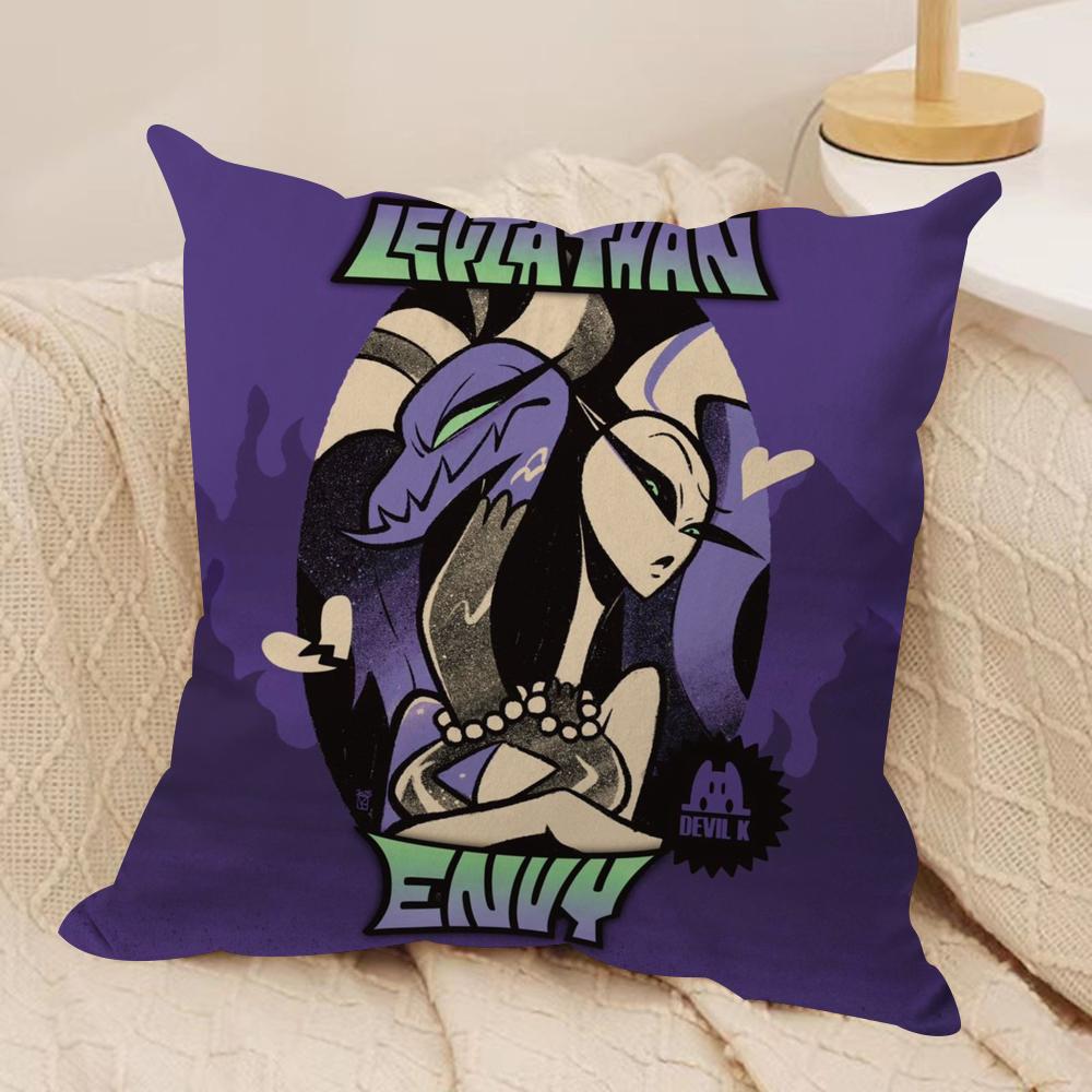Anime H-HelluvaS B-Boss Cushion Cover Soft Plush Fabric Double-Sided Printed Sofa Cushion Cover for All Seasons Home Decor Gift