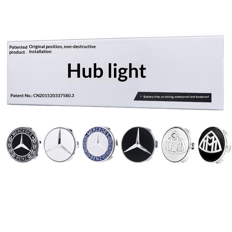 4 pieces 75mm suitable for Mercedes Benz W204 W205 AMG E210 E214 W222 magnetic levitation LED lighting hub cap lights SP3