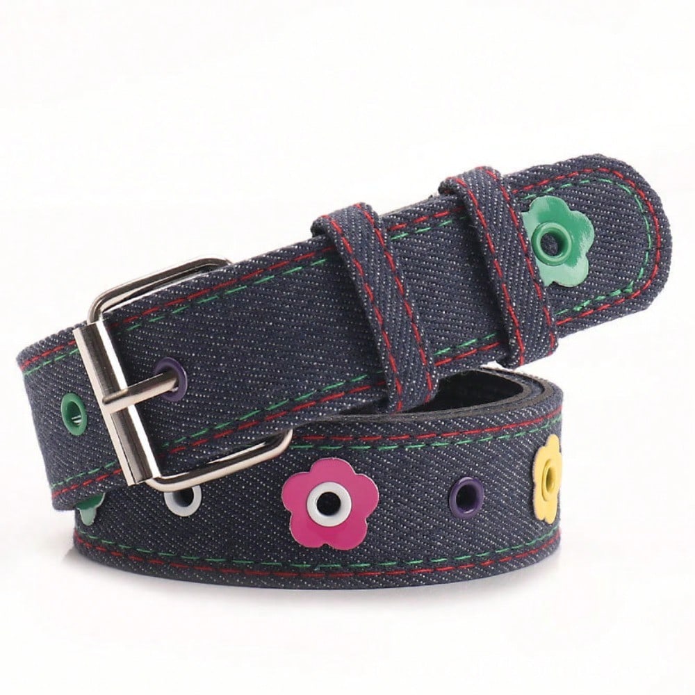 Cute flower belt female street versatile fashion dopamine student jeans trend waist belt