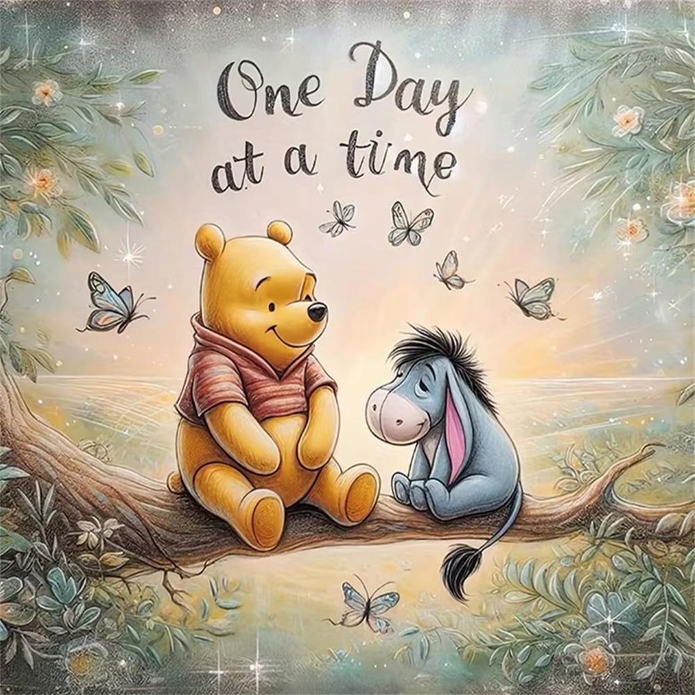 

Winnie The Pooh Series Eeyore Diamond Painting 5D Full Diamond Cartoon Animation Home Decoration Painting Gem Sticker Large Painting Round 20x20cm