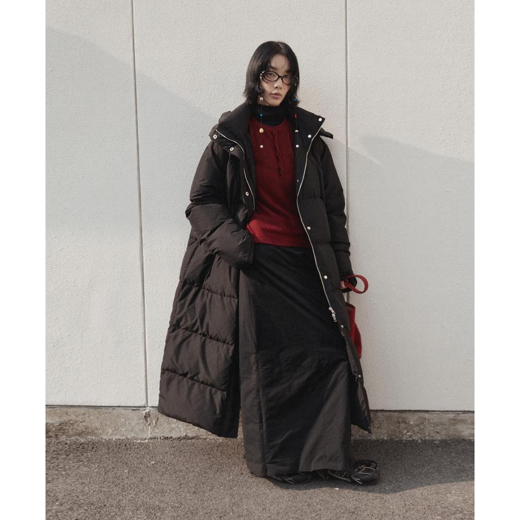 90 White Duck Down Jacket Women's Cold Season Over-the-Knee Loose Thickened Jacket
