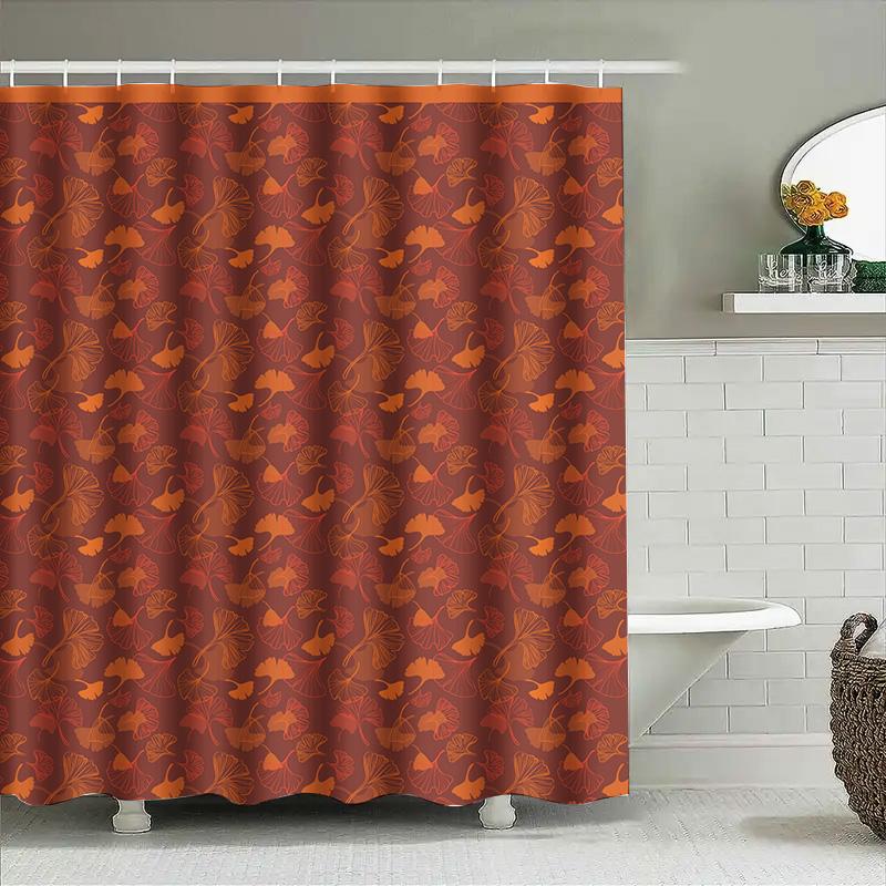 Pink Floral Shower Curtain Bath Decor Waterproof Printing Bathroom Accessories Tassel Shower Curtain