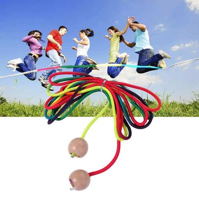Anti-Slip Rainbow Long Rope Outdoor Fun Workout Gym Group Skipping Rope Exercise Ball Handle 5m Jump Rope School Sports