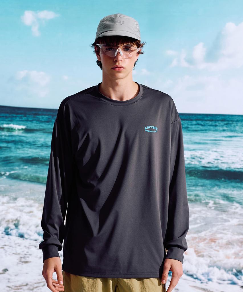 Leijibi Dry-Cooling Oversized Top Long Sleeve Rash Guard M Dark Gray