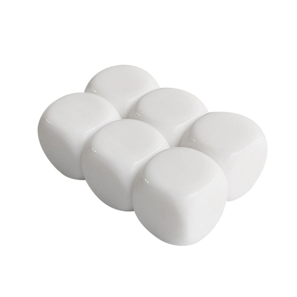 10Pcs Blank Acrylic Dices Cube 16mm Round Six Sided Dices for Board Game, DIY Sticker, Math Counting Teaching