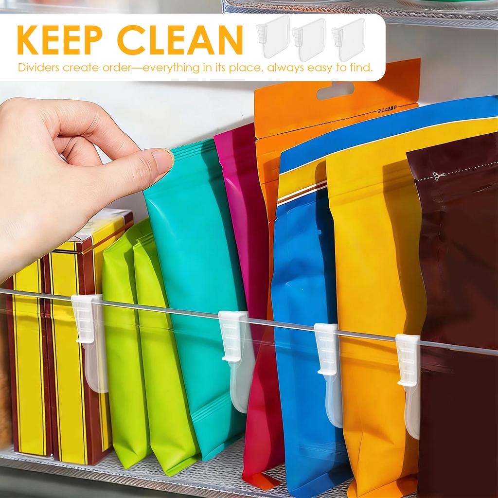 10Pcs Refrigerator Storage Partition Board Snap-on Fridge Door Shelf Dividers Multifunctional Clear Partition Plate for Bottle