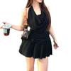 Korean Style Black Halter Neck Sleeveless Backless Dress - Summer 2026 Collection